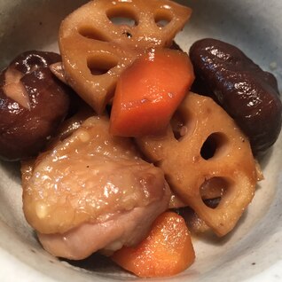 レンコンと鶏肉の甘辛炒め